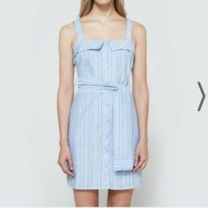 STELEN Sleeveless Blue Button Front Mini Dress L